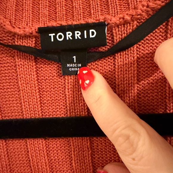 Orange Ribbed Cardigan - Picture 3 of 4